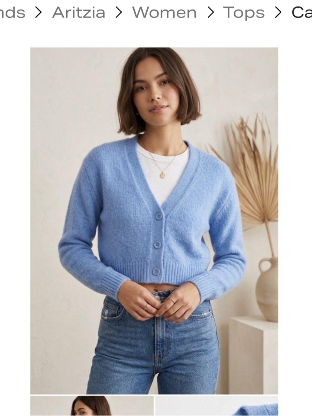 light blue sunday best button up aritizia cardigan sweater